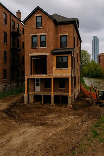 Chicago home renovation with raised foundation that may impact elevation certificate
