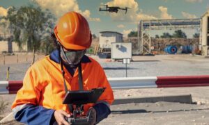Drone survey in Chicago capturing data for brownfield redevelopment site assessment